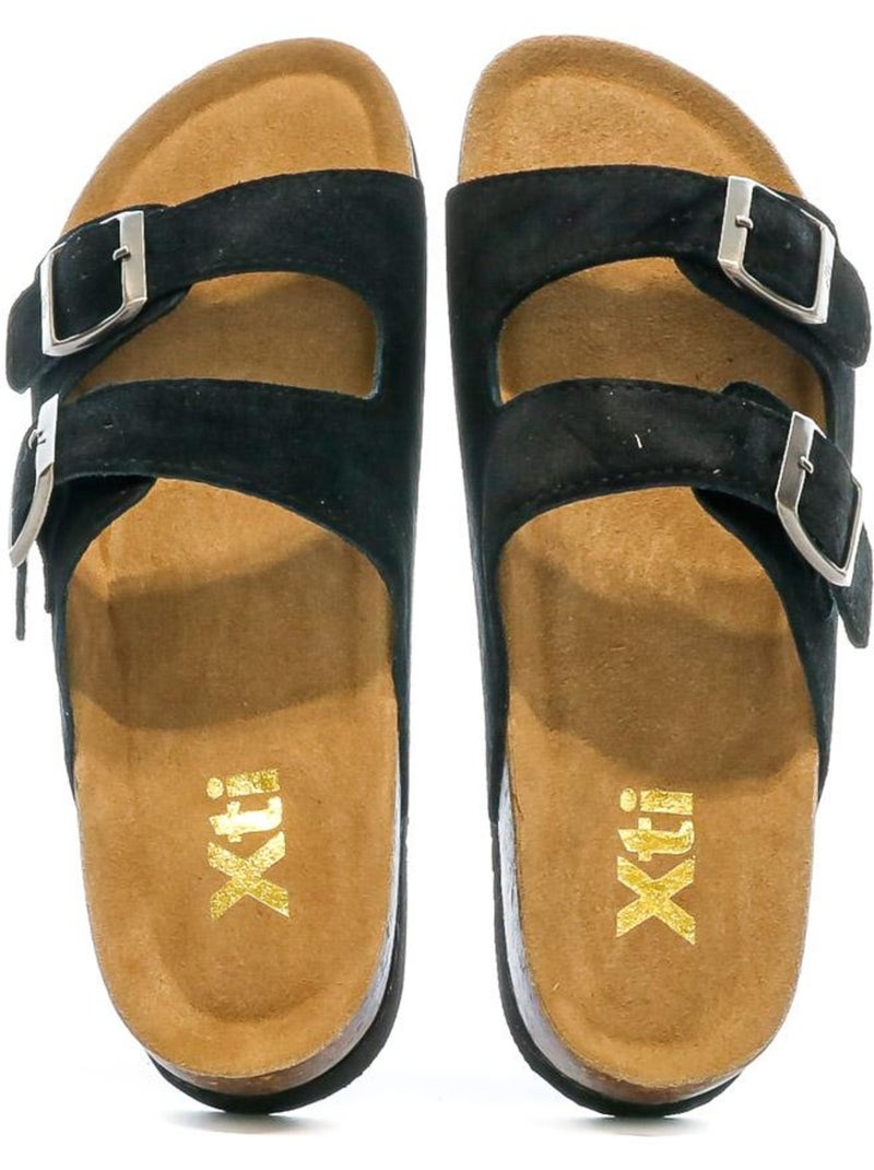Sandalias de Cuero para Mujer Negro - Kiabi