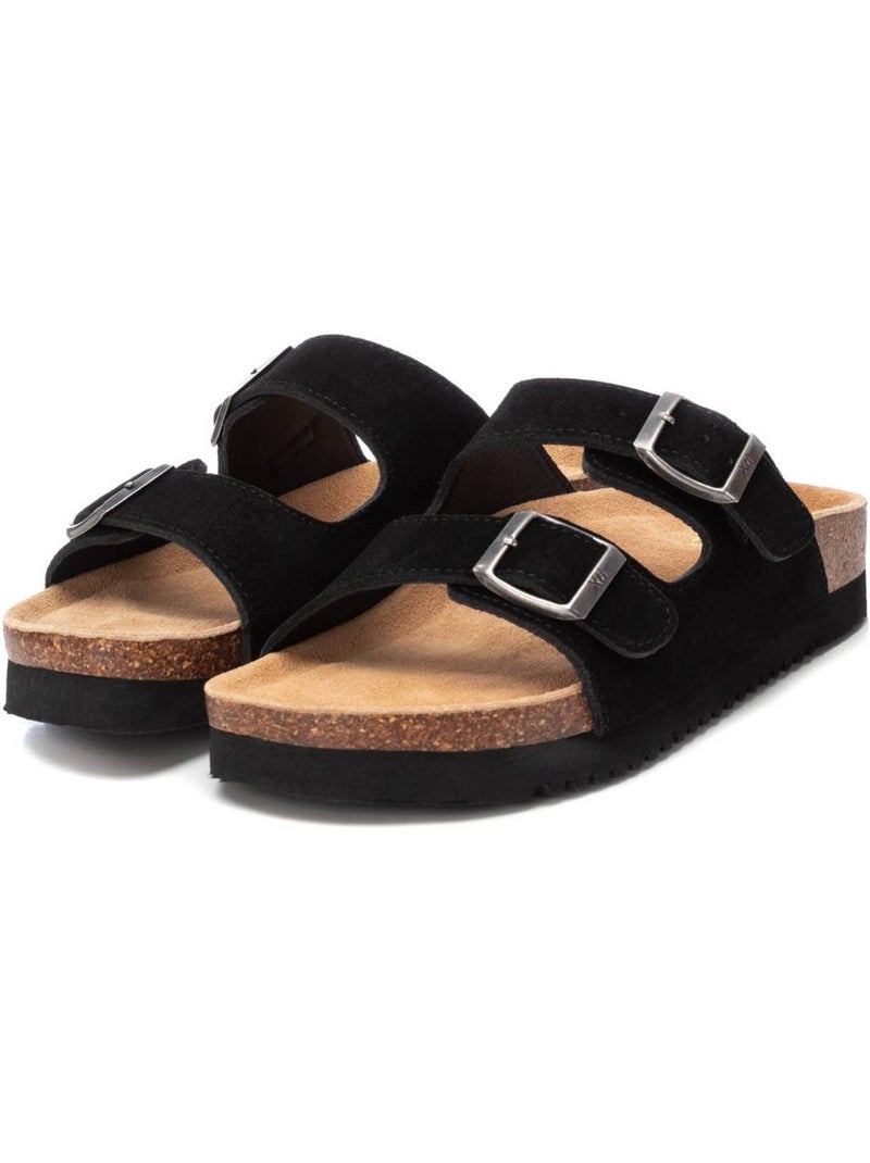 Sandalias de Cuero para Mujer Negro - Kiabi