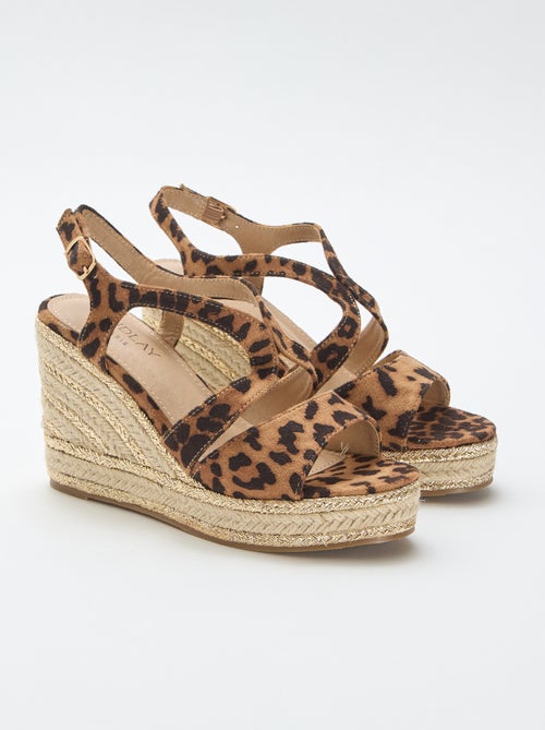 Sandalias de cuña con tacón de cuerda - Kiabi