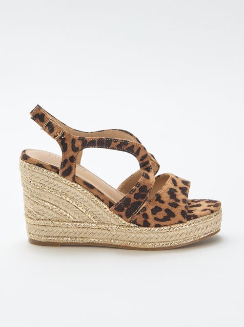 Sandalias de cuña con tacón de cuerda - Kiabi