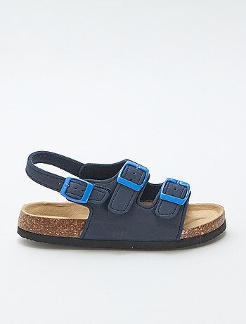 Sandalias de doble tira con hebillas contrastantes