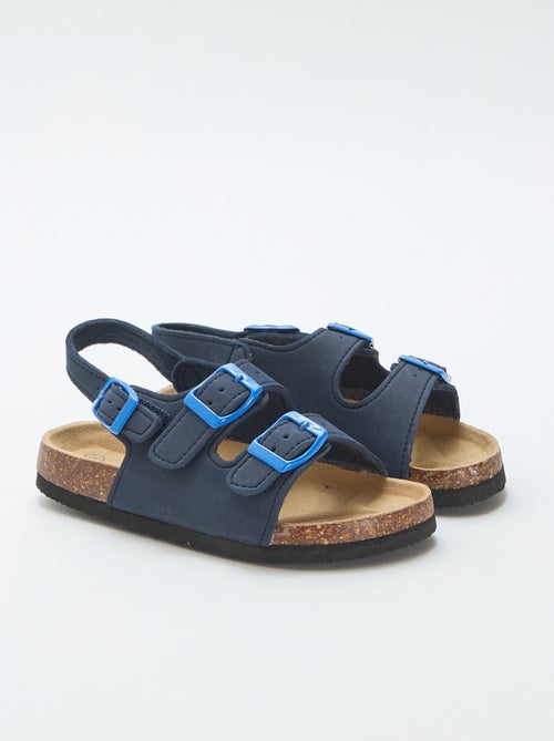 Sandalias de doble tira con hebillas contrastantes - Kiabi