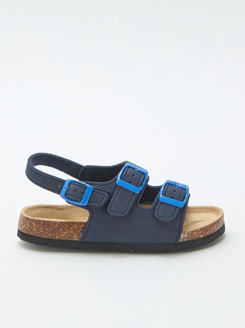 Sandalias de doble tira con hebillas contrastantes - Kiabi