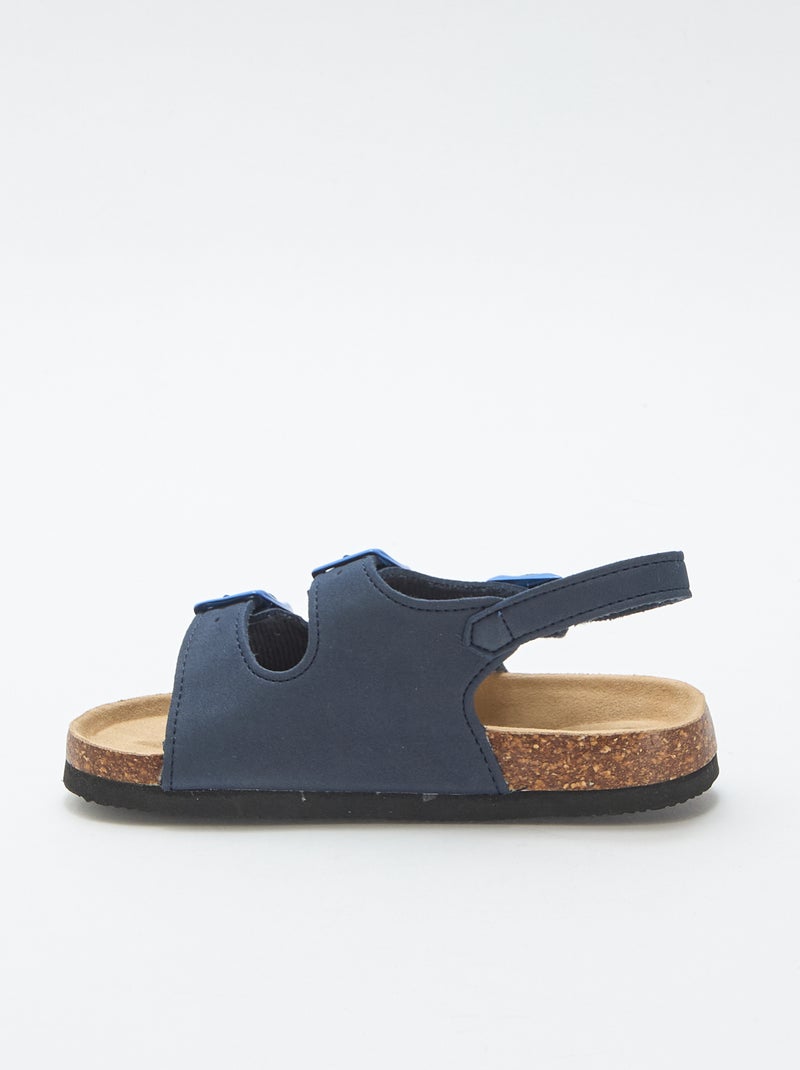 Sandalias de doble tira con hebillas contrastantes Azul - Kiabi