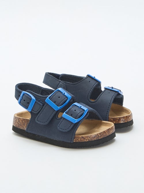 Sandalias de doble tira con hebillas contrastantes - Kiabi