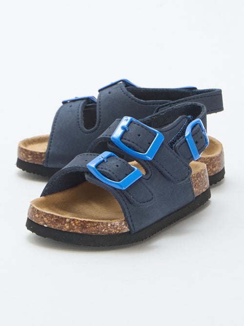 Sandalias de doble tira con hebillas contrastantes - Kiabi
