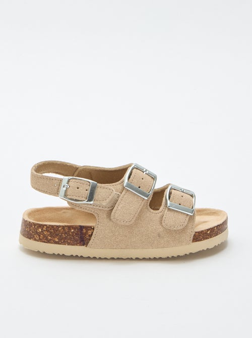 Sandalias de doble tira con hebillas contrastantes - Kiabi