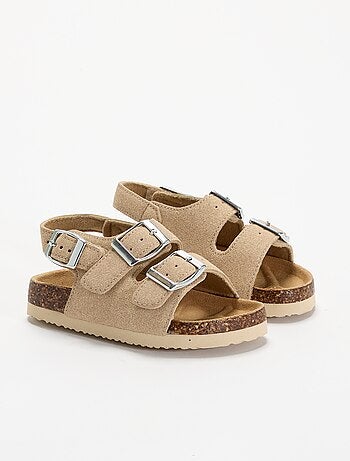 Sandalias de doble tira con hebillas
