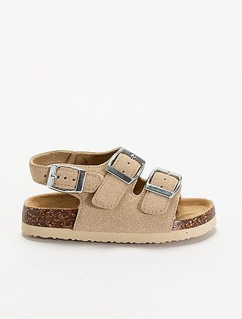 Sandalias de doble tira con hebillas