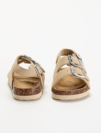 Sandalias de doble tira con hebillas