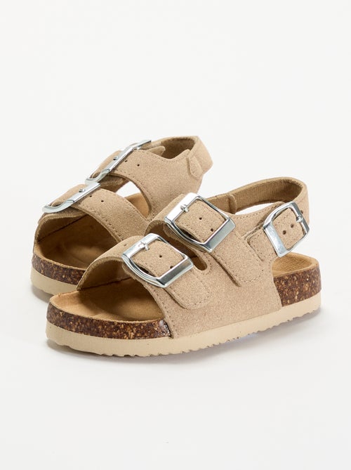 Sandalias de doble tira con hebillas contrastantes - Kiabi Sandalias de doble tira con hebillas contrastantes - Kiabi