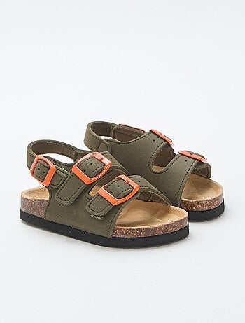 Sandalias de doble tira con hebillas