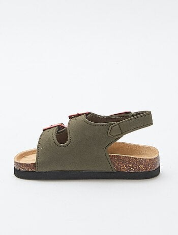 Sandalias de doble tira con hebillas