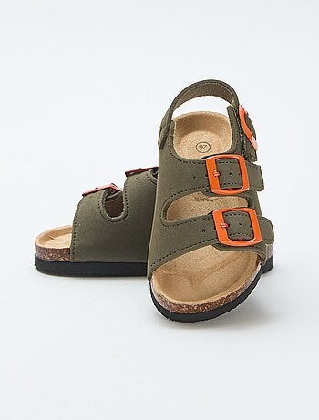 Sandalias de doble tira con hebillas