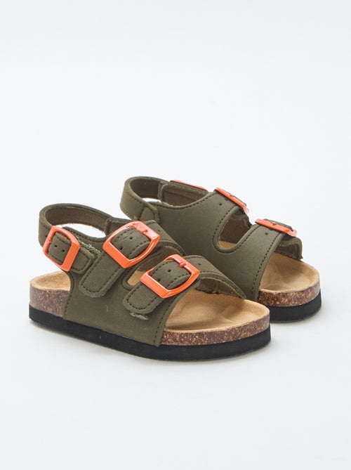 Sandalias de doble tira con hebillas contrastantes - Kiabi