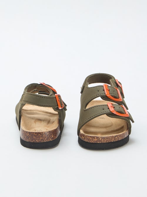 Sandalias de doble tira con hebillas contrastantes - Kiabi