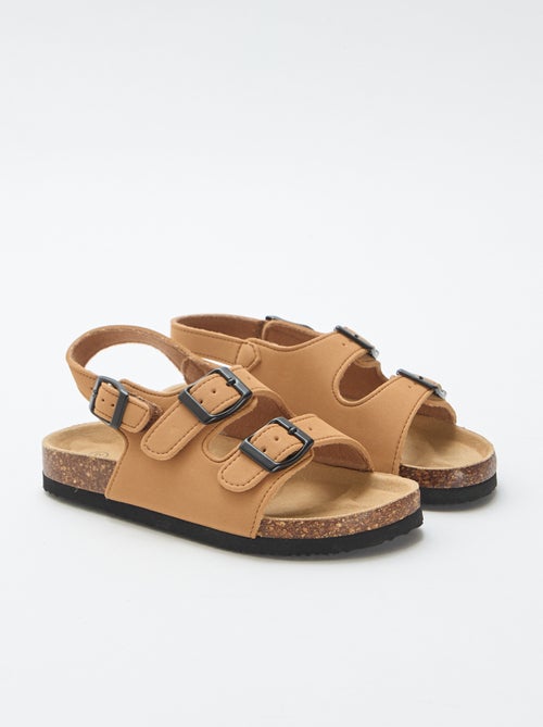 Sandalias de doble tira con hebillas contrastantes - Kiabi