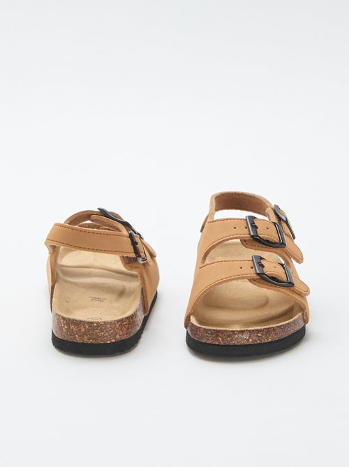 Sandalias de doble tira con hebillas contrastantes - Kiabi