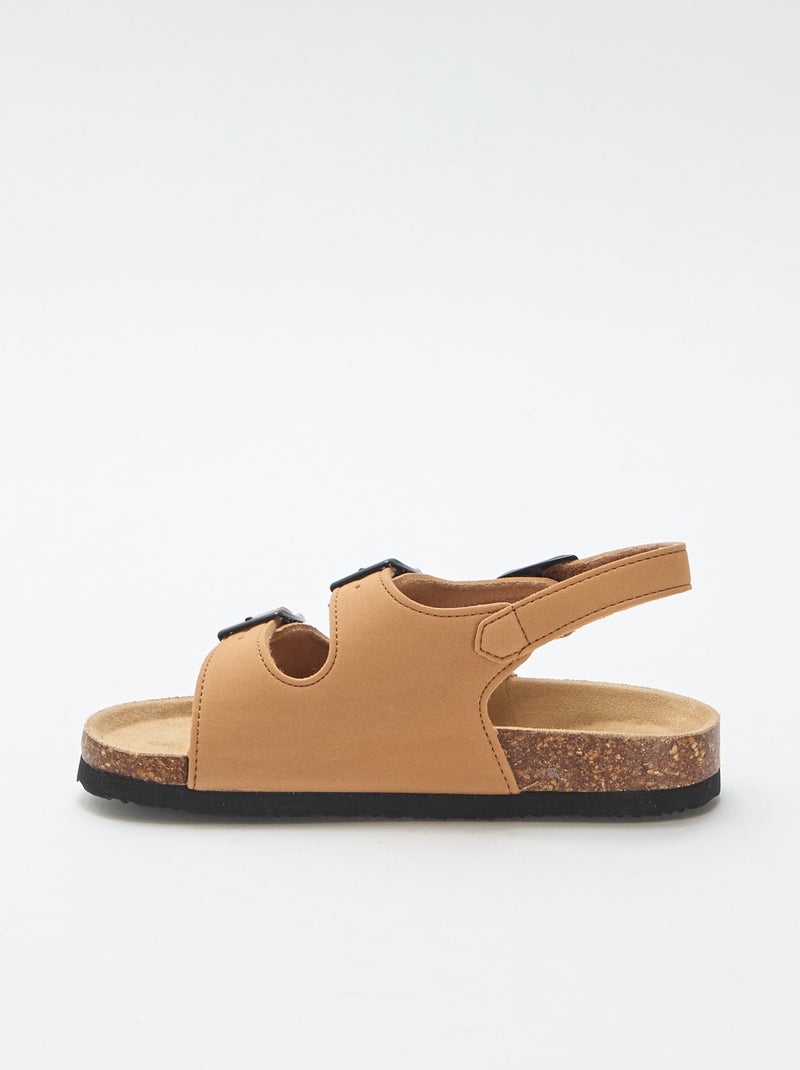 Sandalias de doble tira con hebillas contrastantes Marron - Kiabi