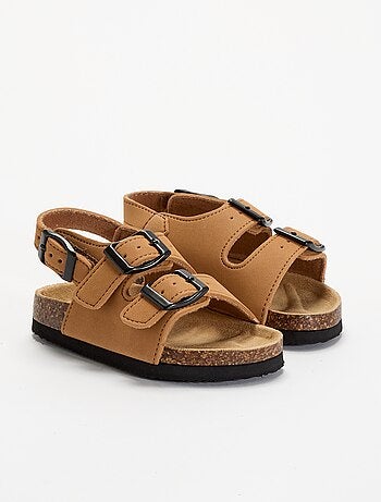 Sandalias de doble tira con hebillas