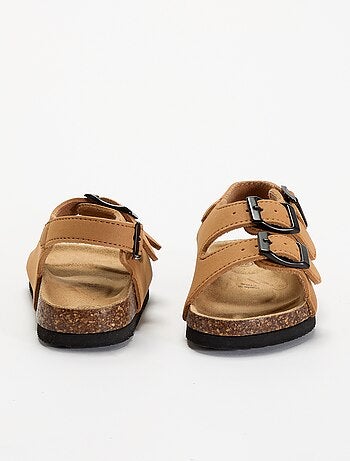 Sandalias de doble tira con hebillas