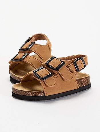 Sandalias de doble tira con hebillas