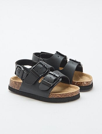 Sandalias de doble tira con hebillas