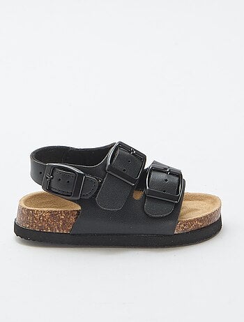 Sandalias de doble tira con hebillas