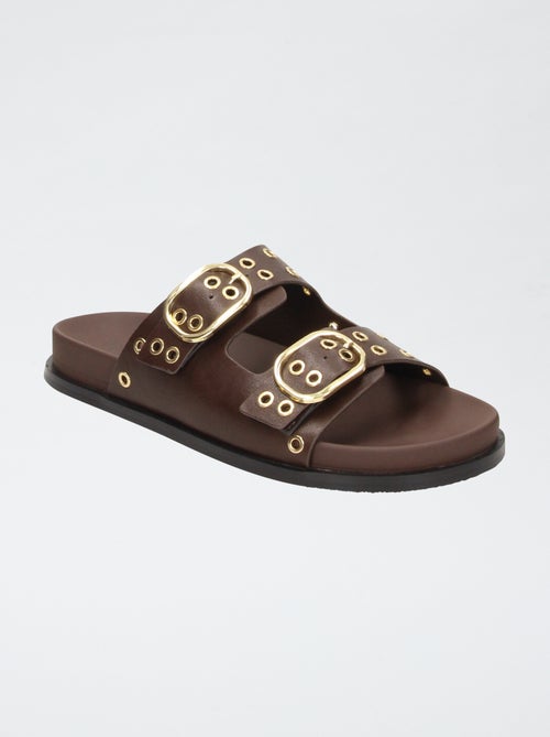 Sandalias de doble tira con ojales - Kiabi