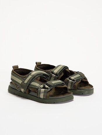 Sandalias de doble tira con velcro