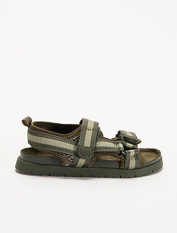 Sandalias de doble tira con velcro