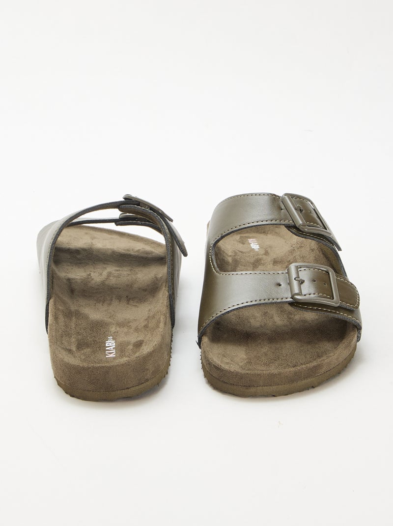 Sandalias de doble tira Kaki - Kiabi