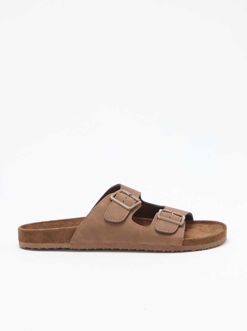 Sandalias de doble tira Marron - Kiabi