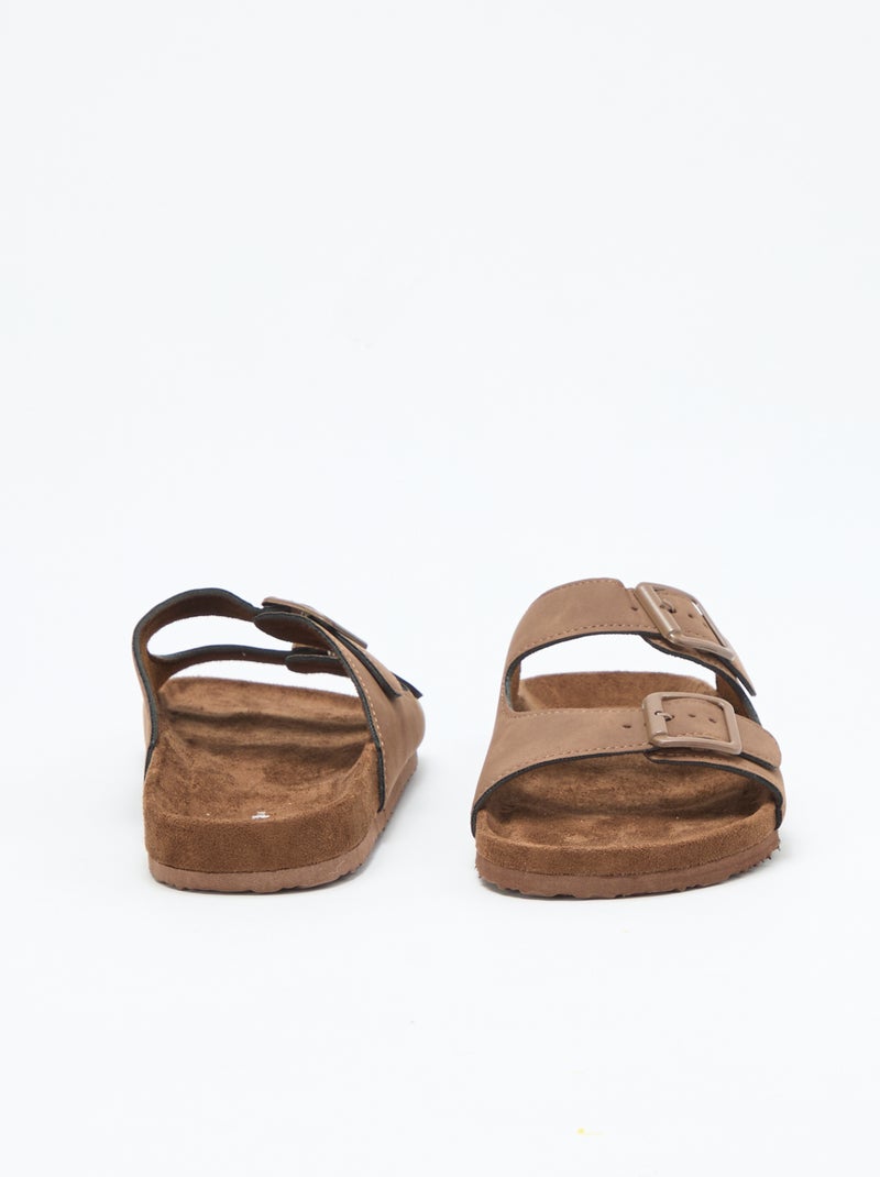 Sandalias de doble tira Marron - Kiabi