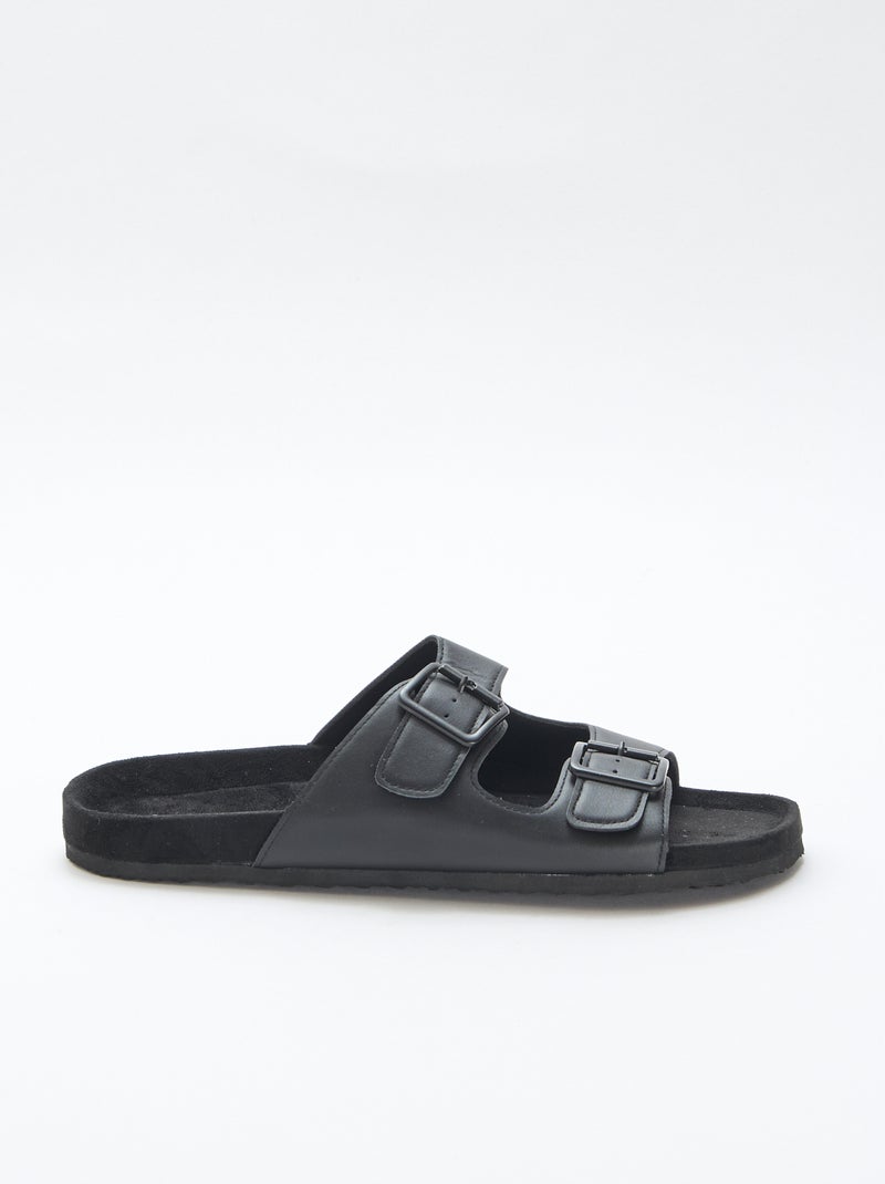 Sandalias de doble tira Negro - Kiabi