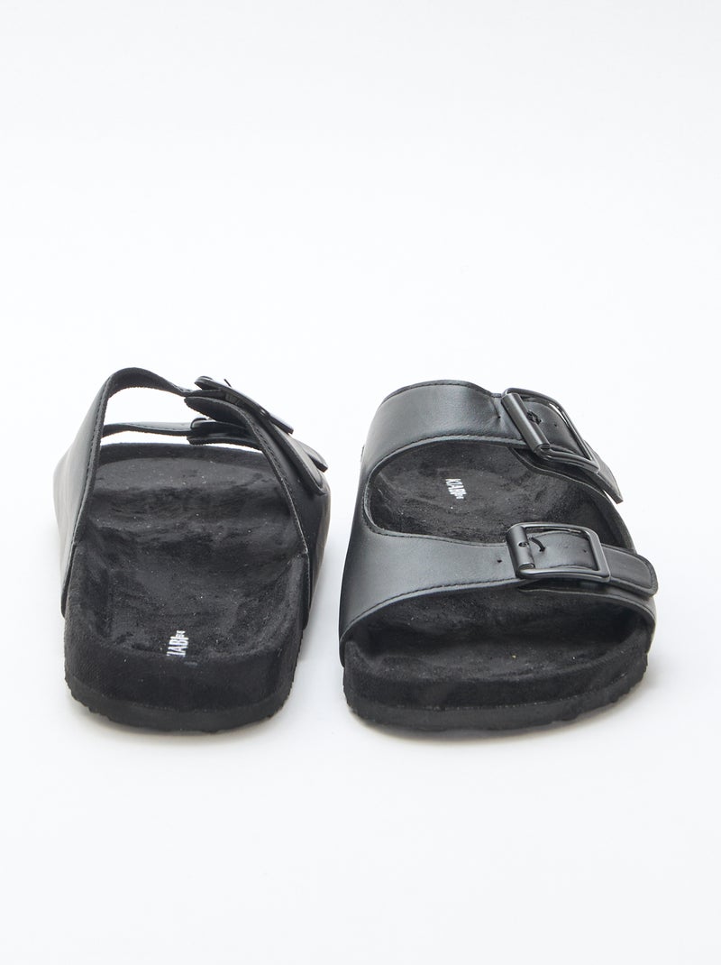 Sandalias de doble tira Negro - Kiabi