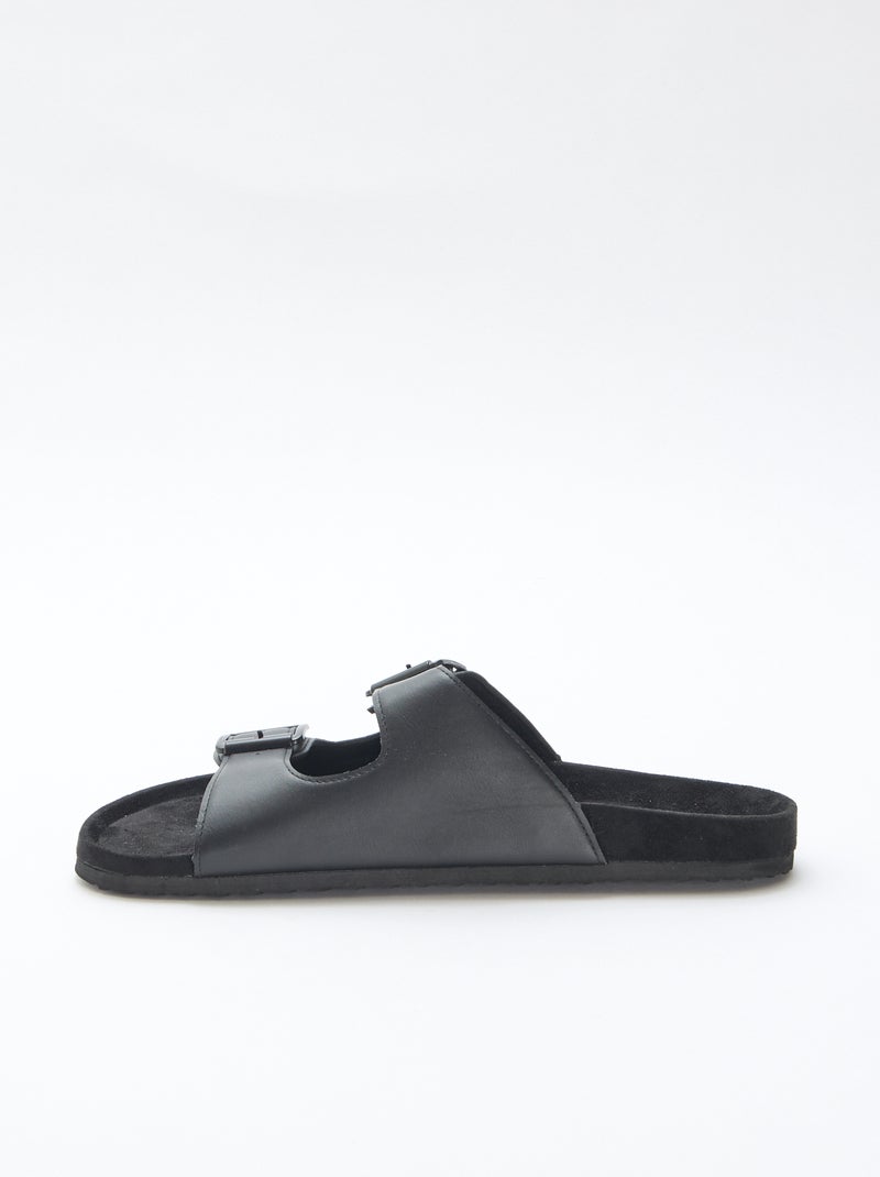 Sandalias de doble tira Negro - Kiabi