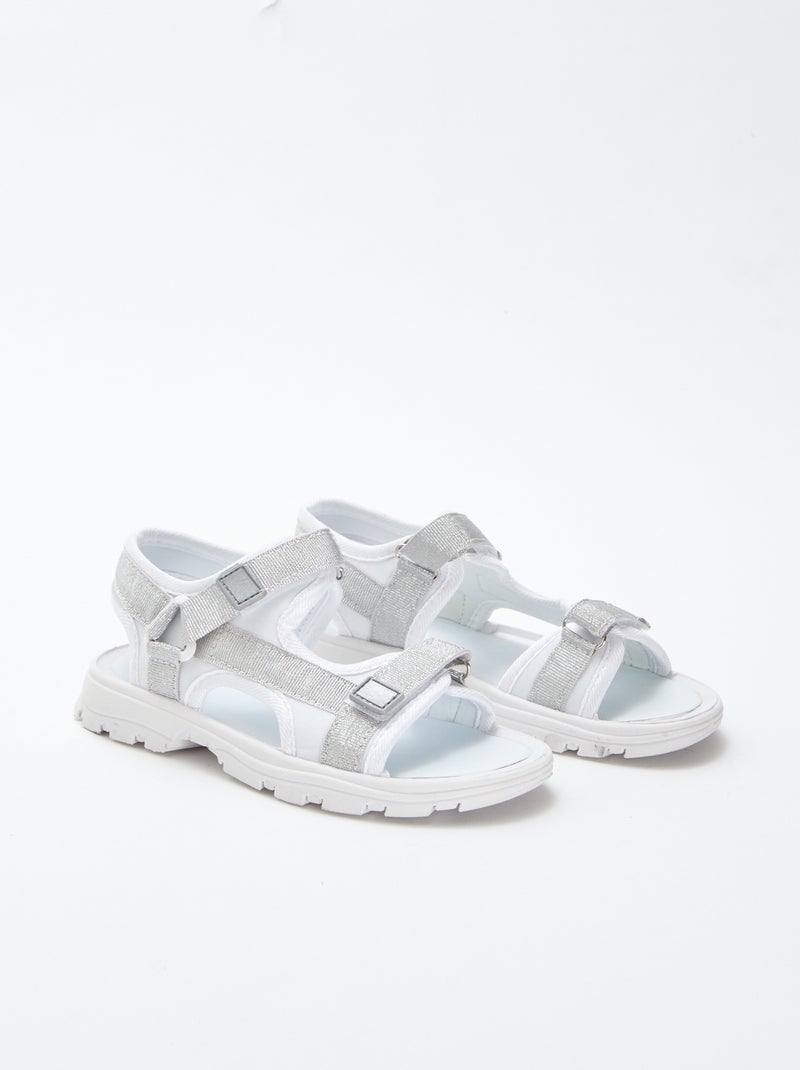 Sandalias de estilo deportivo con correas brillantes BEIGE - Kiabi
