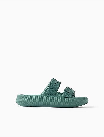 Sandalias de goma con doble hebilla