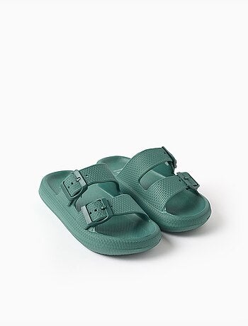Sandalias de goma con doble hebilla