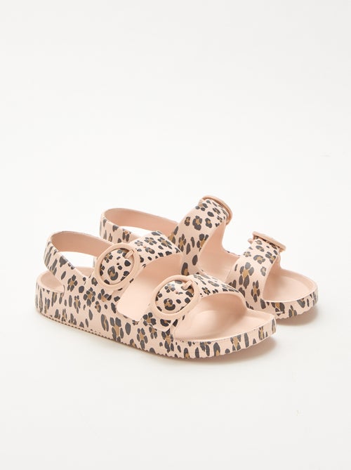 Sandalias de goma con estampado de leopardo - Kiabi