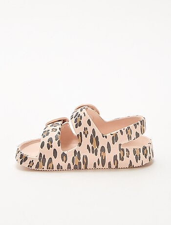 Sandalias de goma con estampado de leopardo