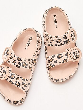 Sandalias de goma con estampado de leopardo