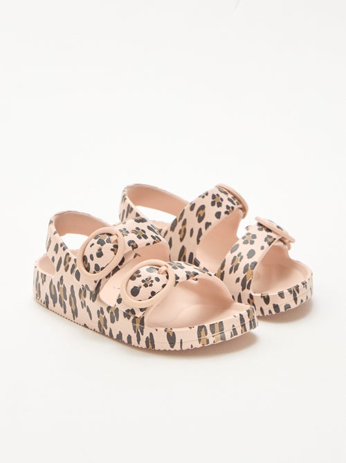 Sandalias de goma con estampado de leopardo - Kiabi