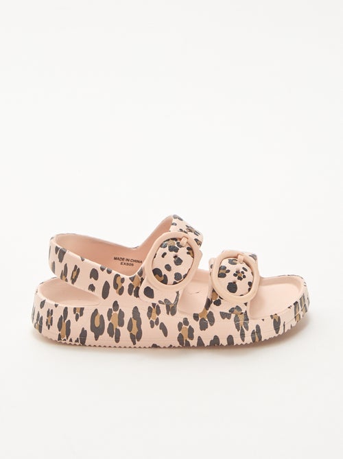 Sandalias de goma con estampado de leopardo - Kiabi