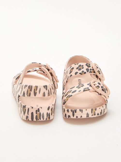 Sandalias de goma con estampado de leopardo - Kiabi