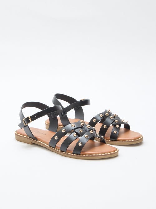 Sandalias de imitación con tiras tachonadas - Kiabi