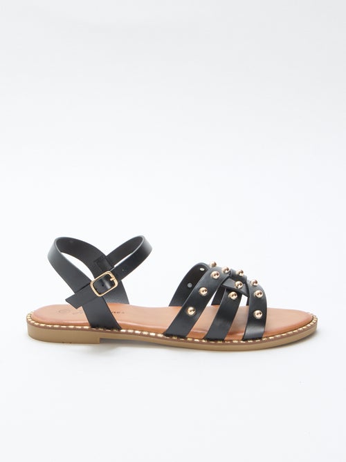 Sandalias de imitación con tiras tachonadas - Kiabi