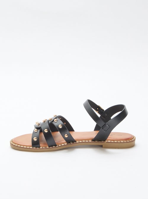 Sandalias de imitación con tiras tachonadas - Kiabi