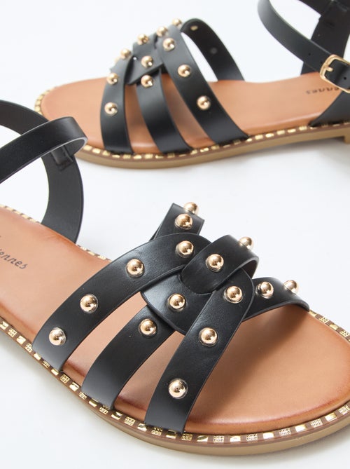 Sandalias de imitación con tiras tachonadas - Kiabi